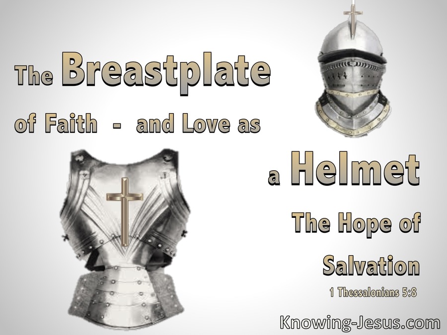 1 Thessalonians 5:8 Breast plate Of Lord And Helmet The Hope Of Salvation (gray)